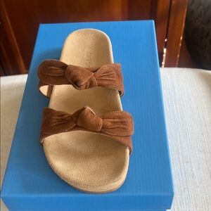 Jack Rogers Light  Brown Suede Knotted Slide Sandals